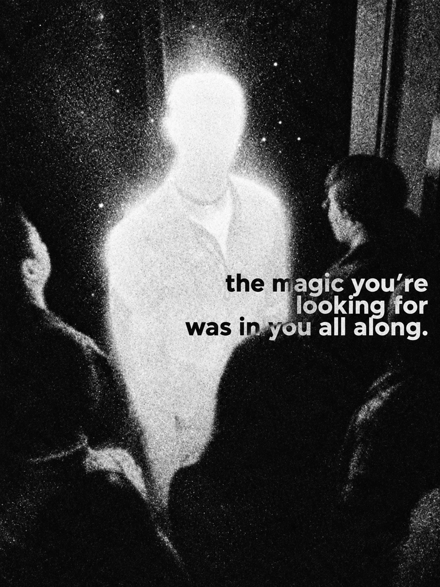 A glowing figure among a crowd. The magic you’re looking for was in you all along.
